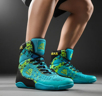 Combat v1.0-9 inch Professional Boxing/Wrestling Shoes, High-Top PU