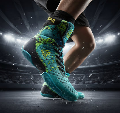 Combat v1.0-9 inch Professional Boxing/Wrestling Shoes, High-Top PU