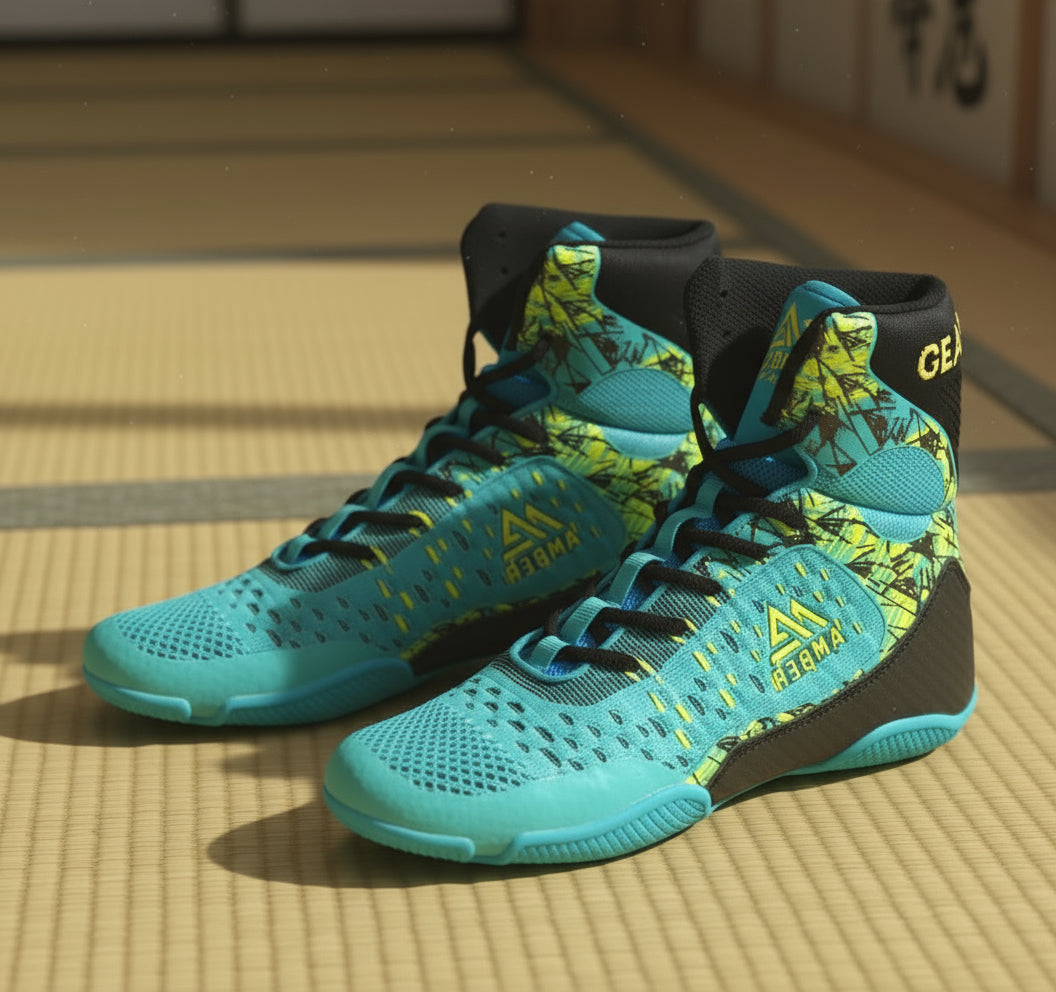 Combat v1.0-9 inch Professional Boxing/Wrestling Shoes, High-Top PU